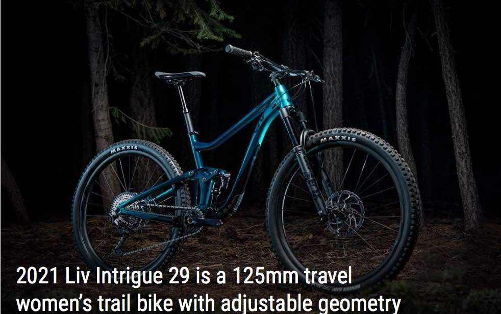 2021 Liv Intrigue 29, 125mm travel women’s trail bike