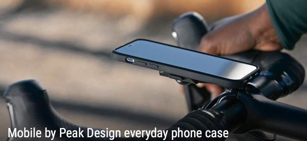 Mobile by Peak Design phone case mounts to your bars,